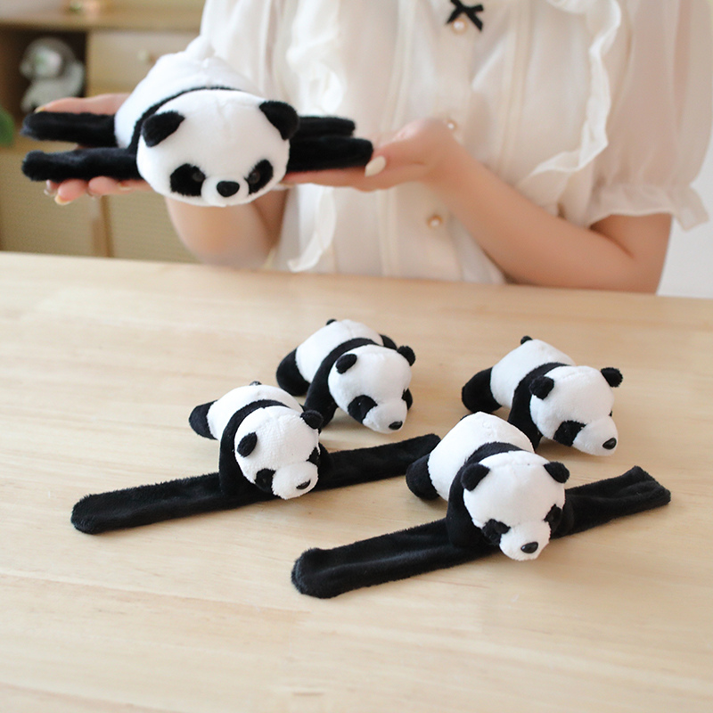 1pc Kawaii Animal Slap Snap Wrap Wristband Bracelet Panda Plush Hand Ring Wristband For Kids Toys Birthday Elegant Present.