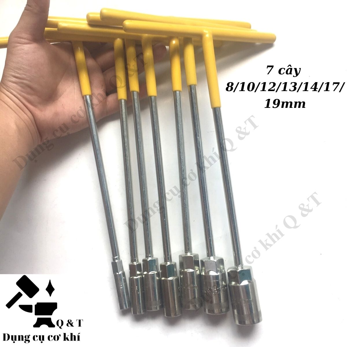 Tuýp chữ t , Tay vặn khẩu bộ 7 chiếc (8 , 10 , 12 , 13 , 14 , 17 , 19 )