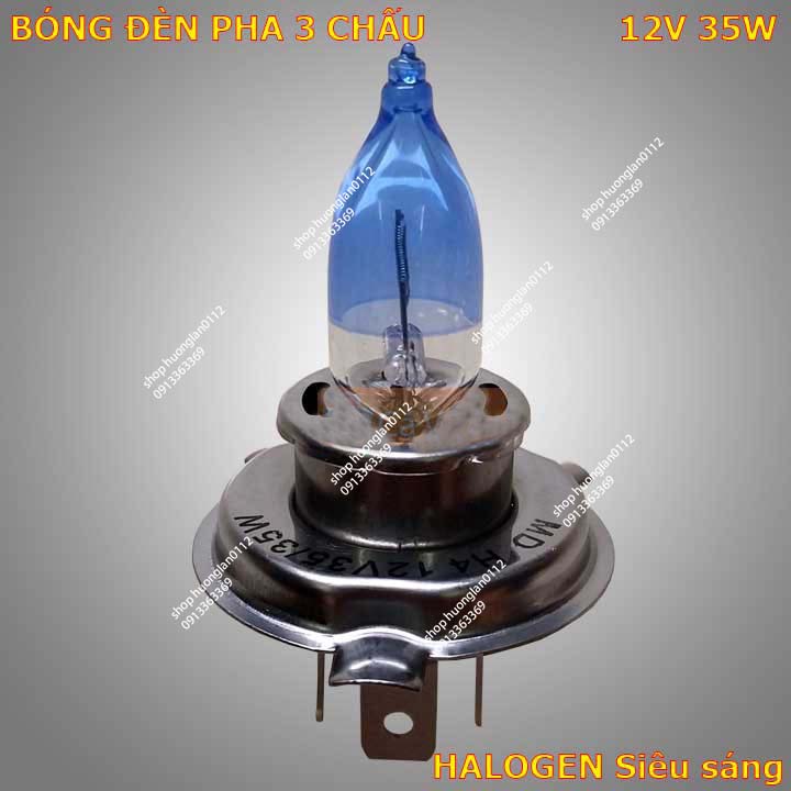 Bóng đèn xe máy chân H4 đầu xanh