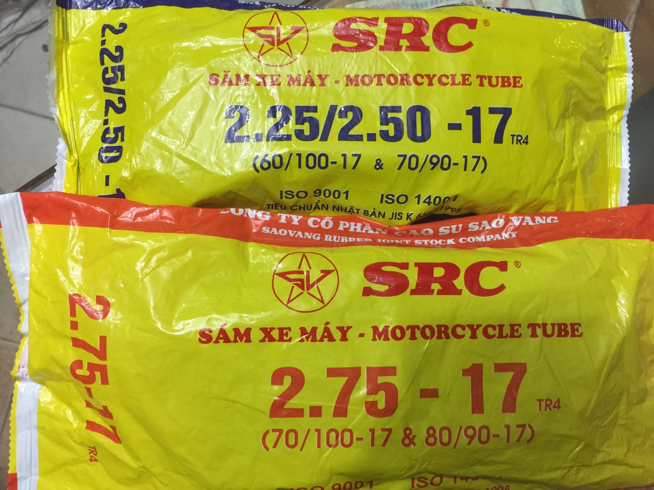 RUỘT (SĂM) XE MÁY SAO VÀNG 275-17