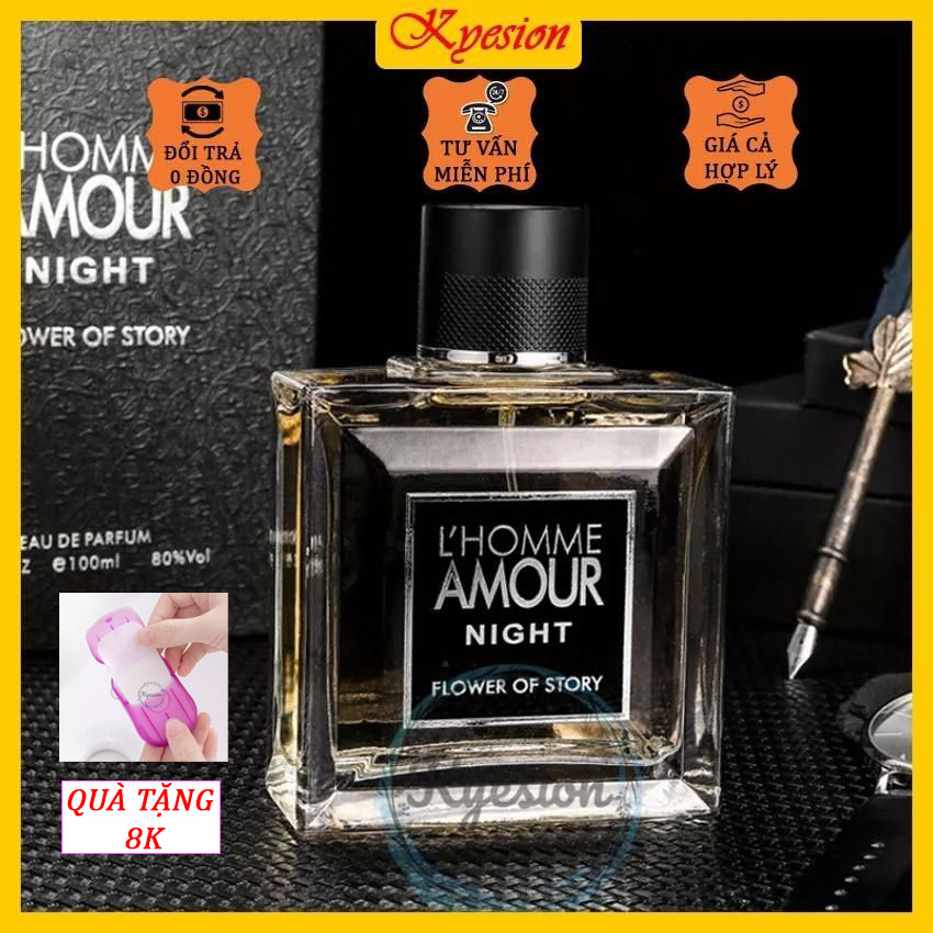 [XẢ KHO NGHỈ BÁN]Nước hoa nam, nước hoa nam thơm lâu l’homme amoar, KYESION, nước hoa nam thơm lâu, dầu thơm nam, dầu thơm cho phái mạnh, hộp quà, thơm lâu, sang trọng, quyến rũ