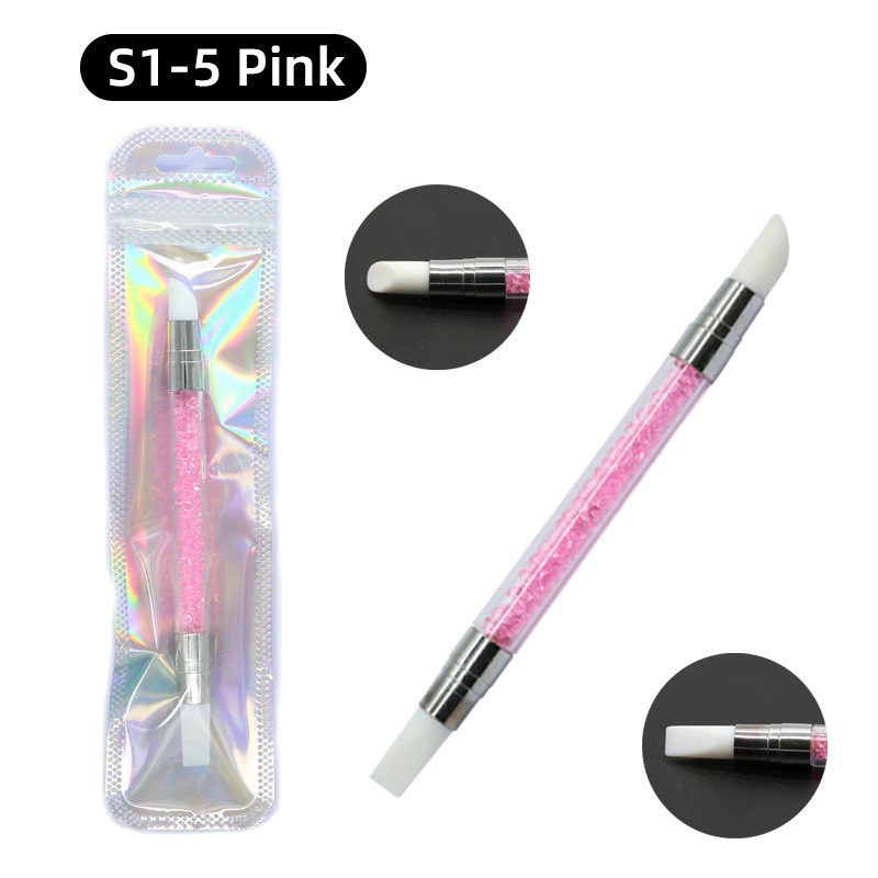 Bút silicon 2 đầu - Cọ silicon nặn hoa, dán foil (lẻ chiếc)