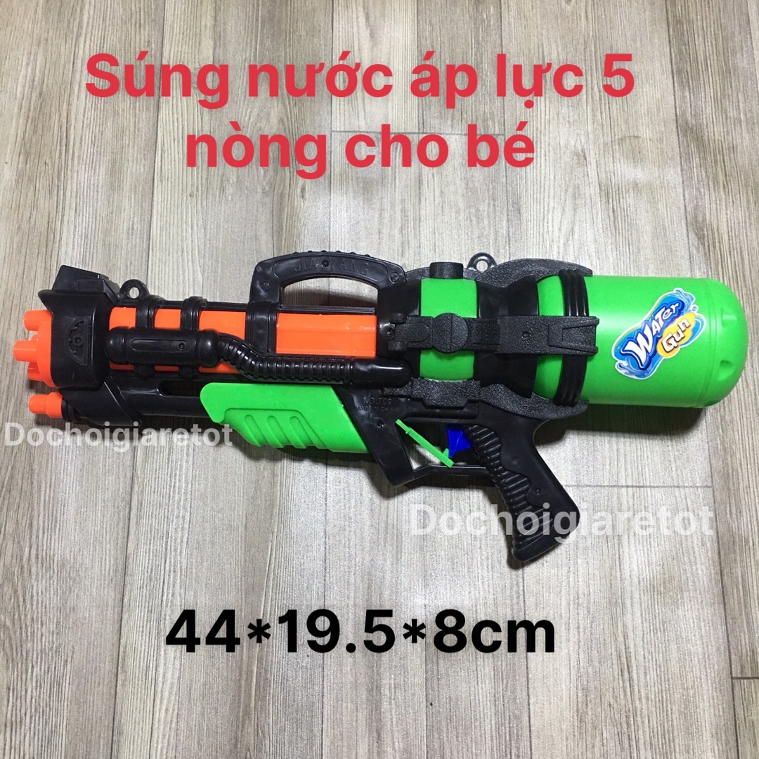 Súng nước áp lực 5 nòng cho bé , đồ chơi vận động mùa hè