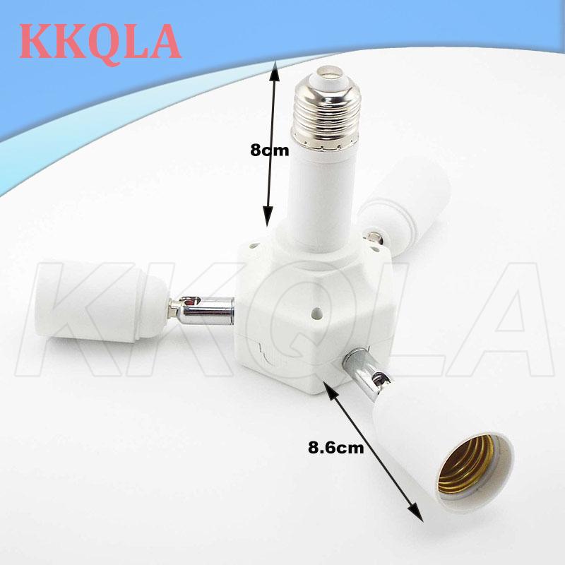 QKKQLA Adjustable E27 To 4 E27 Bulbs Base Splitter Socket Led Lamp Base Light Holder Adapter Converter 4 Heads For Led Light
