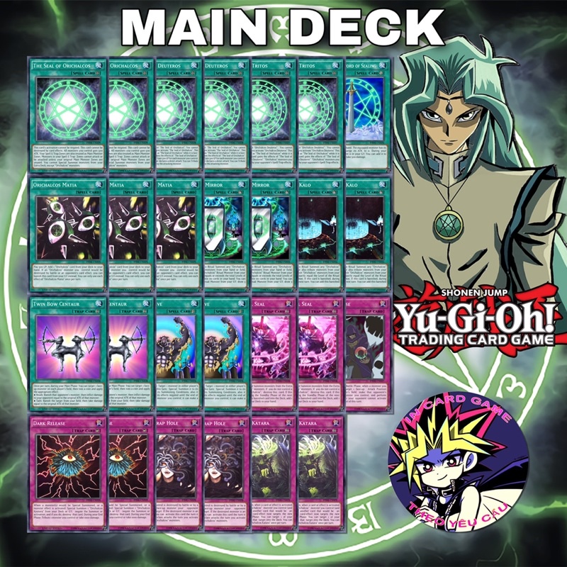 [ BÀI IN YUGIOH ] Bộ Bài Orichalcos chuẩn Anime.