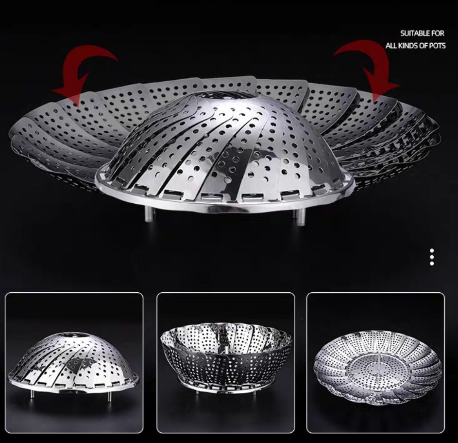 VỈ HẤP,ĐỒ XÔI INOX SIZE 26CM , 3 CHÂN LOẠI DÀY