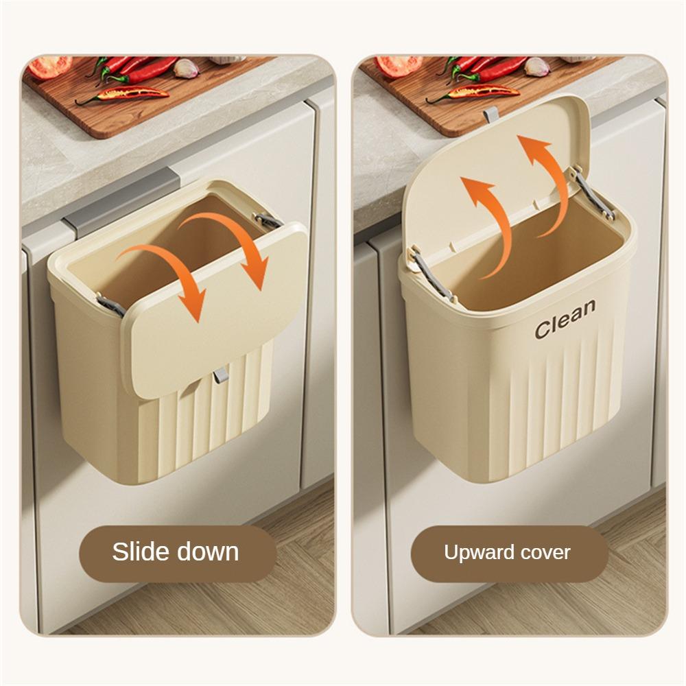 Household Plastic Flip-top Wall-mounted Trash Can Kitchen Bathroom Trash Can