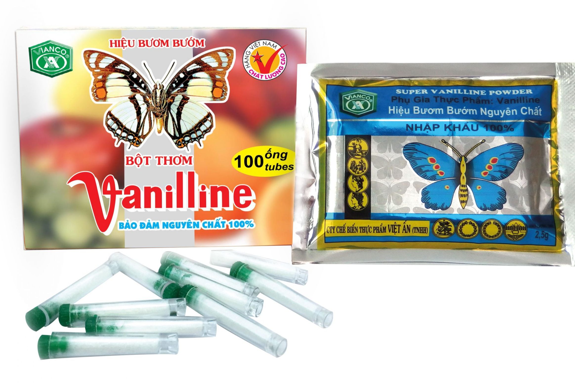 Bột thơm Vani ống hiệu con Bướm Vianco
