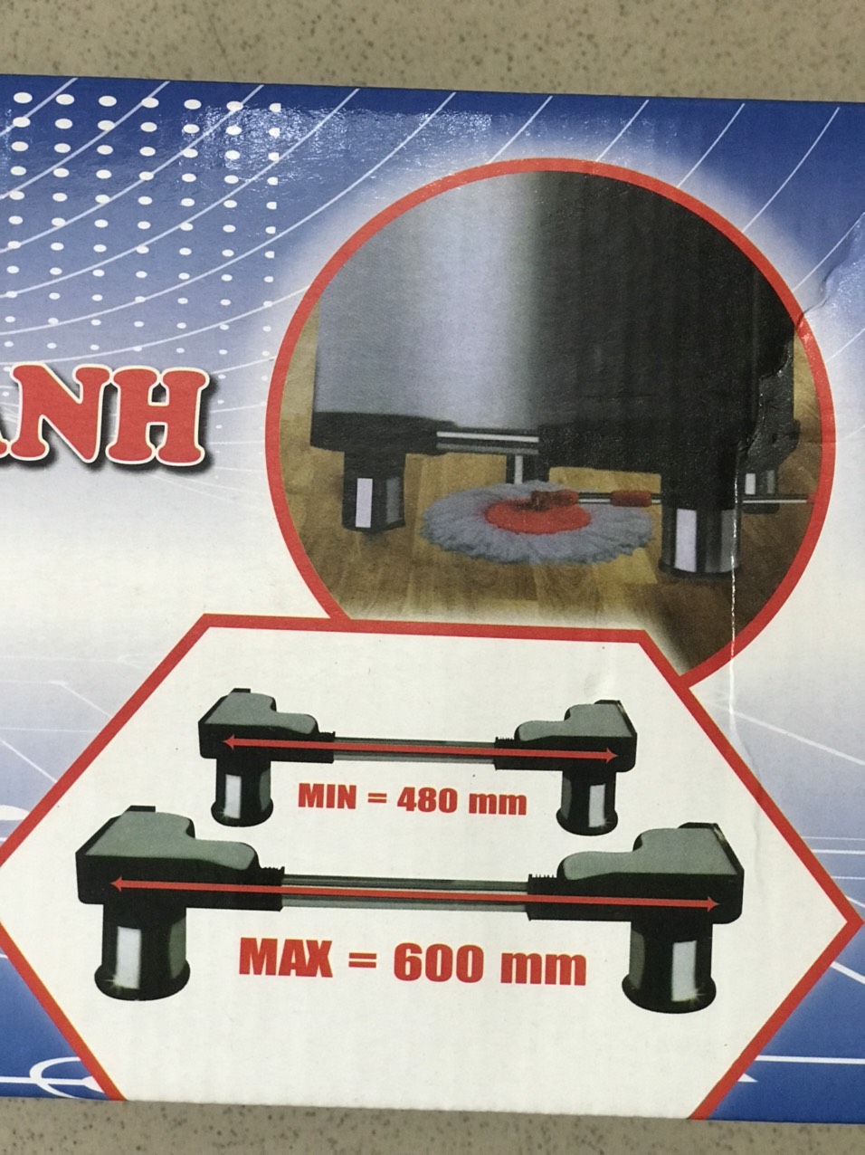 Chân đỡ Máy giặt, tủ lạnh (Max 600mm_Min 480mm)