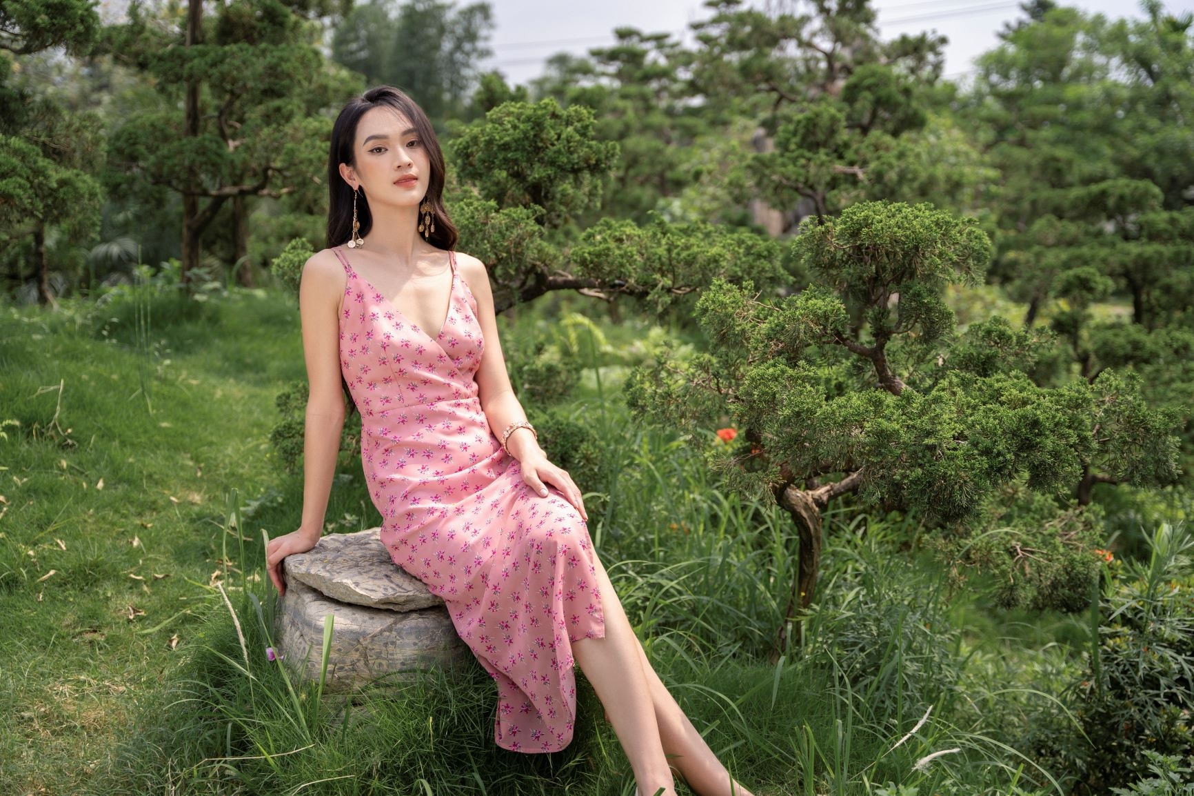 Đầm Hai Dây Đan Lưng Thân Sau Mã D3011-21