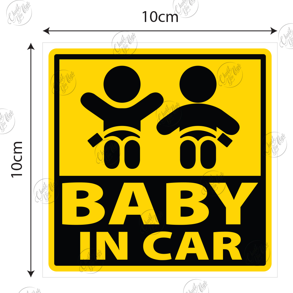 Combo 2 PCs 10cm x 10cm baby car logo sticker