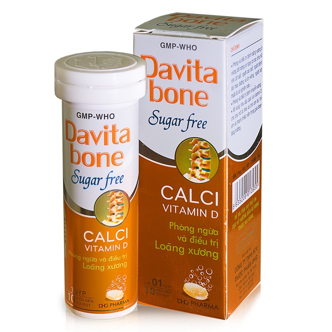 DAVITA BONE SUGAR FREE TUÝP 10 VIÊN SỦI