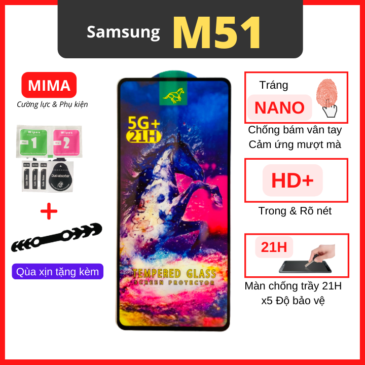 Kính Cường Lực Samsung M51 - Siêu Mượt-Full màn cao cấp- Cảm ứng siêu nhạy thumbnail