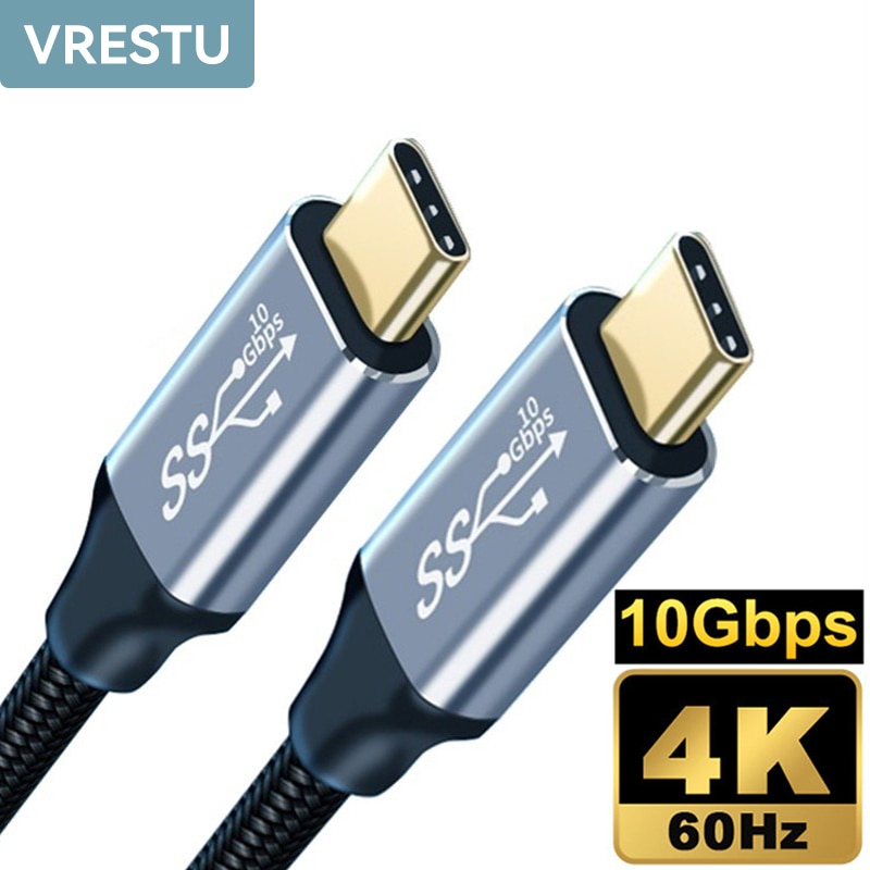 USB Type-C 10Gbps 100W PD Charging Cable 4K@60Hz USB3.1 5A High Speed Data Transfer Cord For Thunderbolt 3 Suitable For Xiaomi Suitable For Huawei Macbook