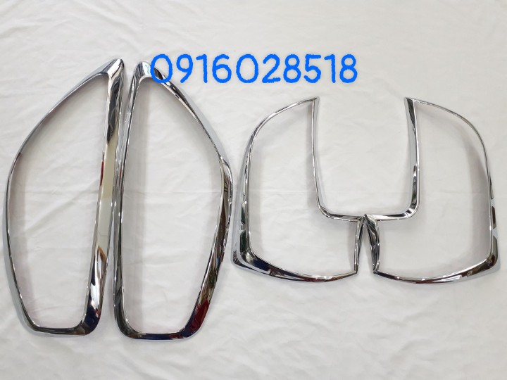 Phụ kiện kia morning 2012-2014-2015-2016-2017-2018-2019-2020 bộ ốp viền đèn pha hậu, ốp đèn trước sau xe ô tô mạ crom,