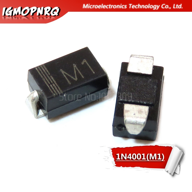 100pcs 1n4001 m1 1n4004 m4 1n4007 m7 fr107 rs1m fr207 rs2m her107 us1m sf18 es1j sf14 es1d do-214ac sma patch diode integrated circuit