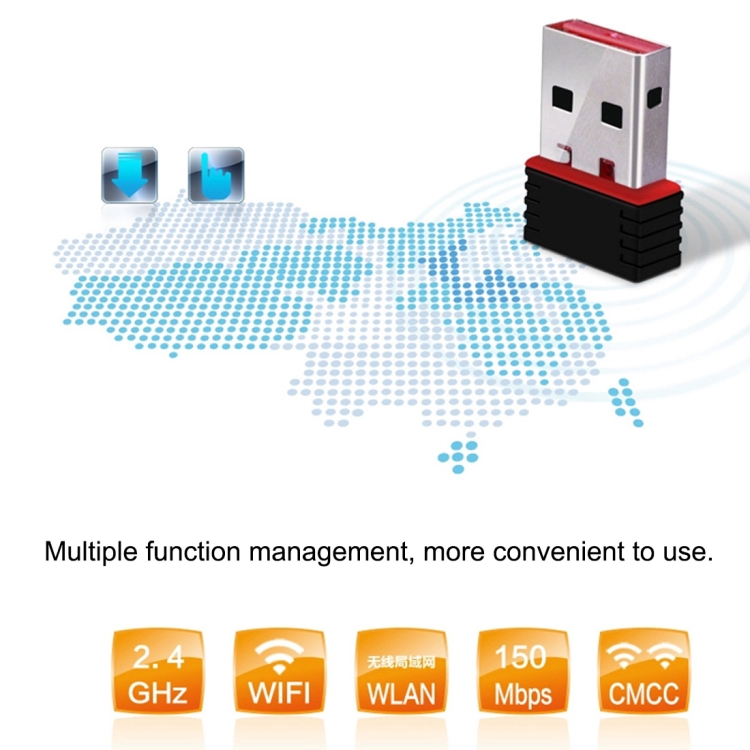 RTL8188 150Mbps 2.4GHz USB 2.0 WiFi Adapter External Network Card (In Stock)