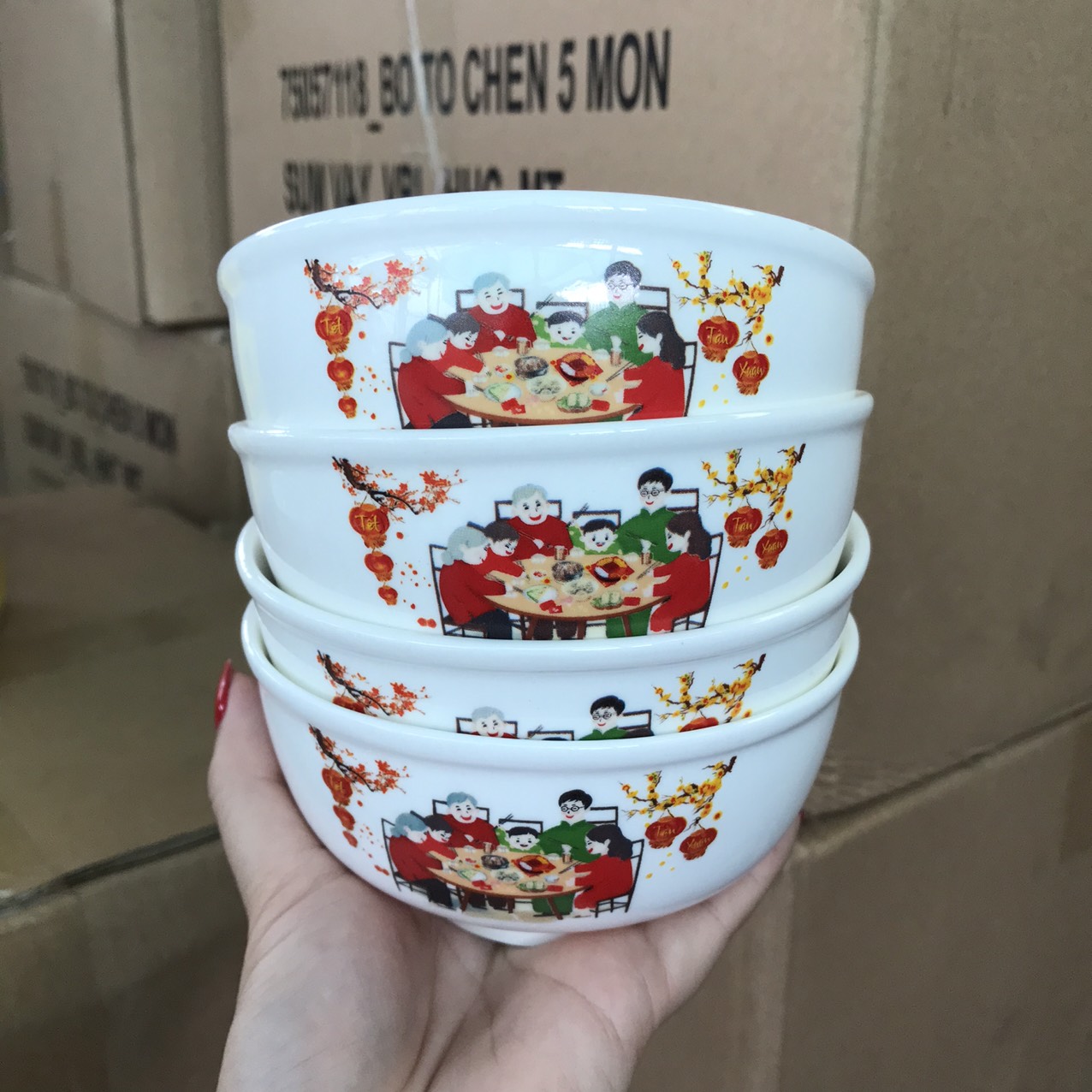 Combo 10 chén sứ dễ thương ( hình ngẫu nhiên)