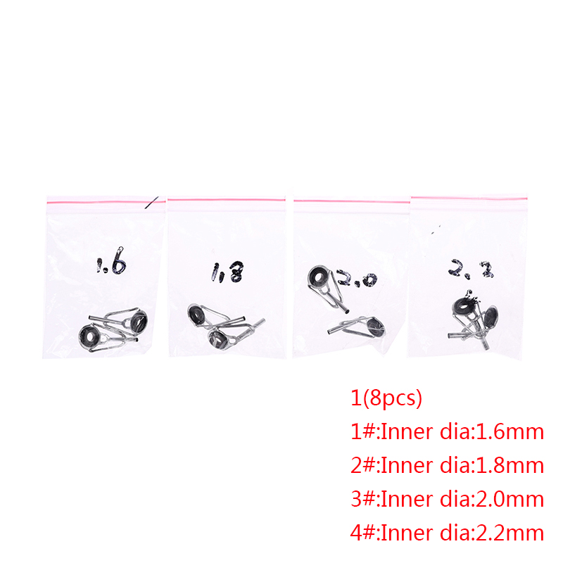 Tekei 8pcs Stainless Steel Fishing Rod Tip Ring Eye Guide with Ring Repair Kit