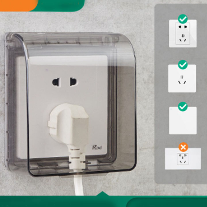 Hộp chụp ổ điện dán tường an toàn - Hộp Che, Đậy Ổ Điện Gắn Tường Bảo Vệ An Toàn Cho Trẻ Nhỏ, Chống Nước
