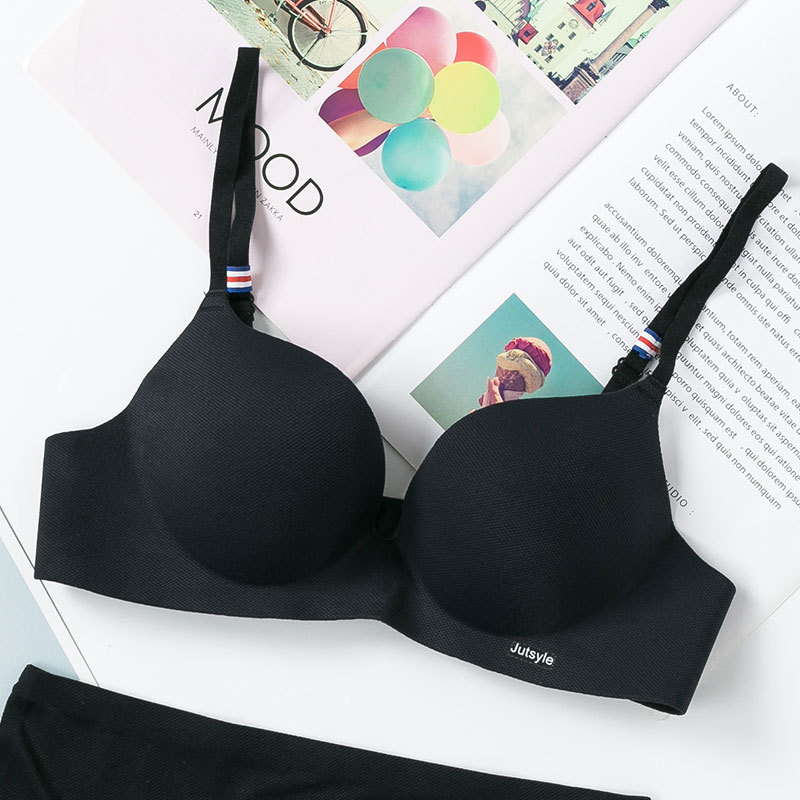SOCIEN Soft Comfortable Push Up Bras Simple Natural Fixed Double