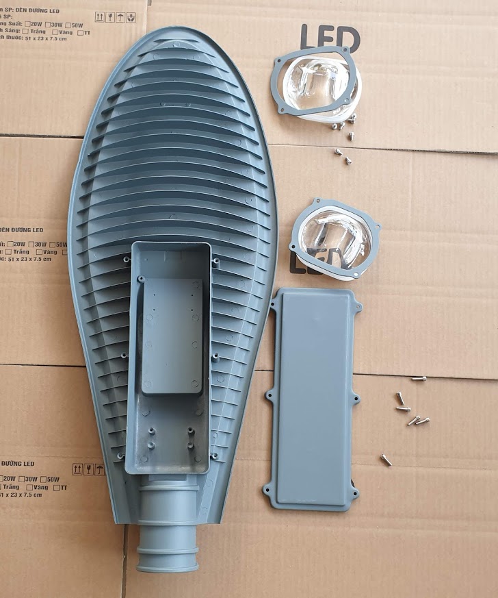 Vỏ đèn đường lá 100W loại 2 mắt led