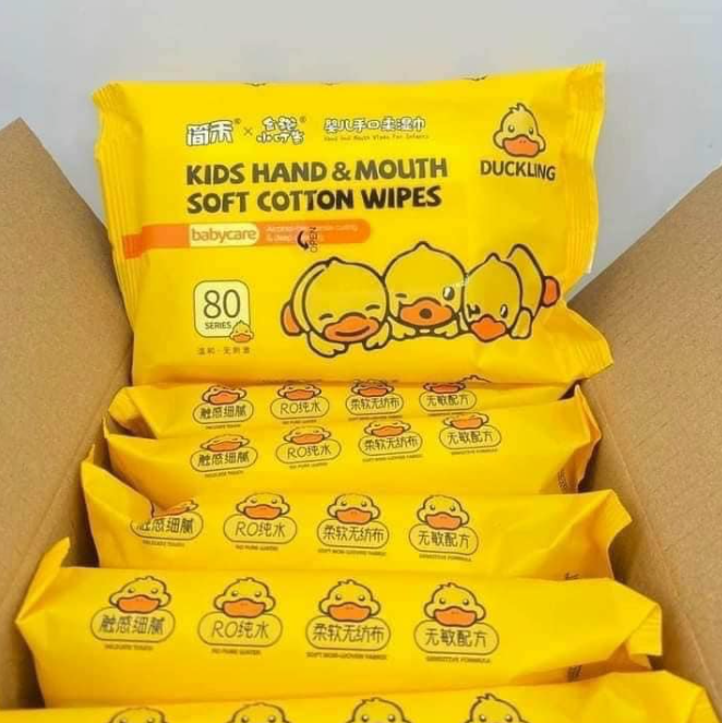 Thùng 10 Gói Khăn Giấy Ướt Con Vịt Vàng DUCKLING