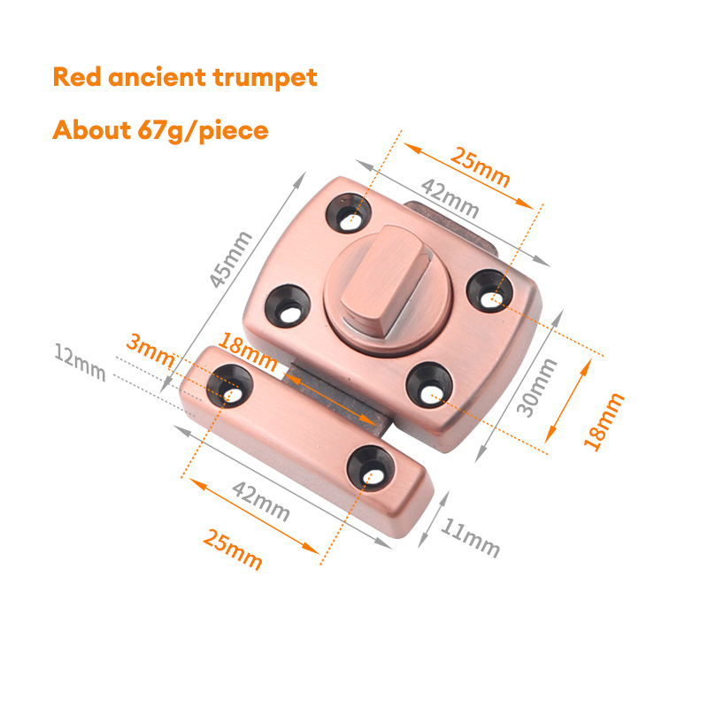 Alloy latch door latch latch buckle door latch indoor bathroom security and anti-theft lock bedroom anti lock