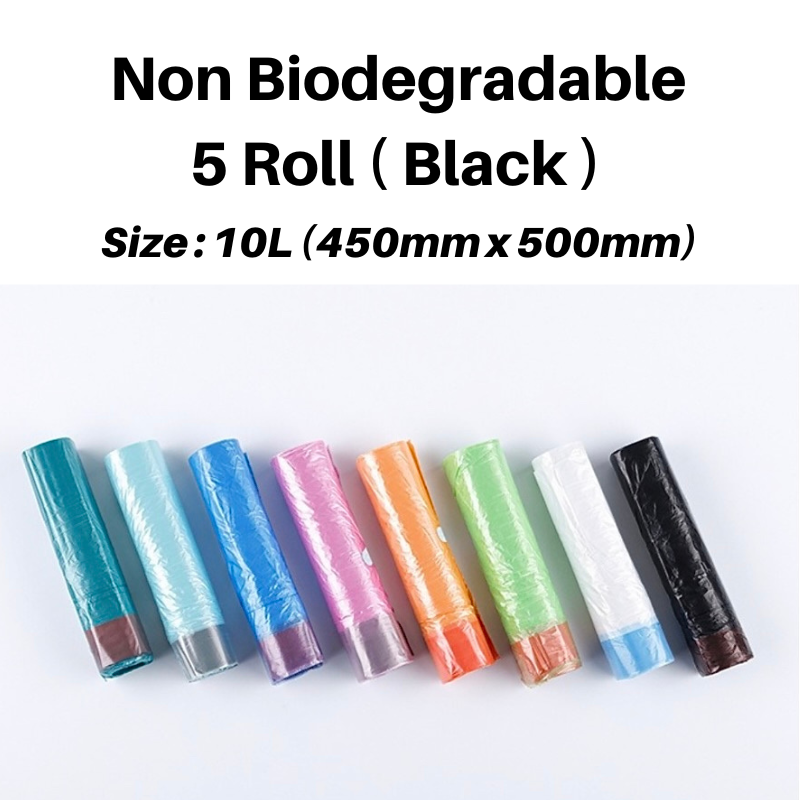 [SG]5 Roll x Value Pack Drawstring Trash Bag Garbage Bag Rubbish Bag Plastic Bag Lazada