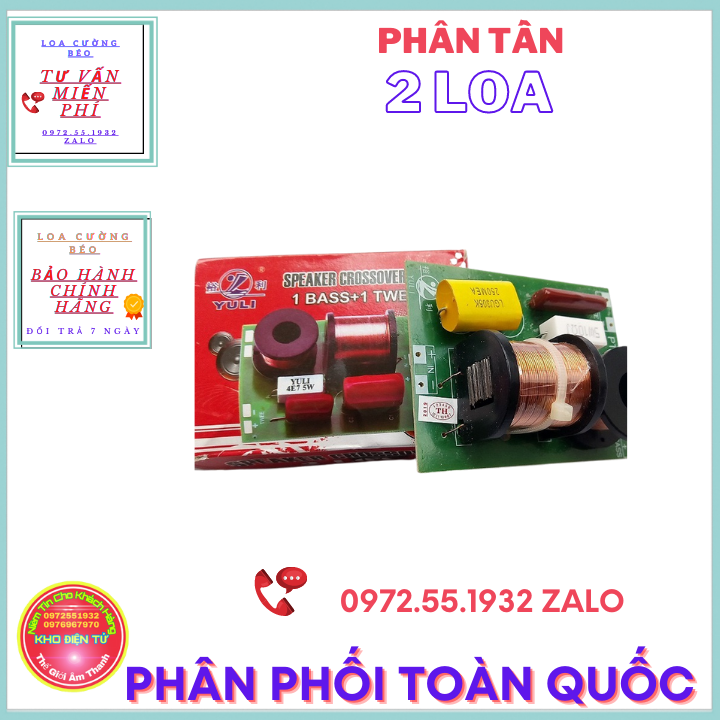 Mạch phân tần 2 loa yl nhập khẩu dùng cho câc bass 20,25,30..giá 1 mạch.