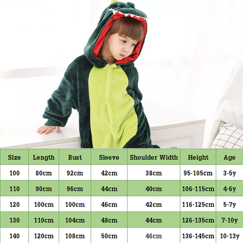 Dinosaur Pajamas Boys Girl Kigurumi Onesie Kids Animal Cosplay Sleepwear Childern Toddler Overall Jumpsuit(Without shoes)