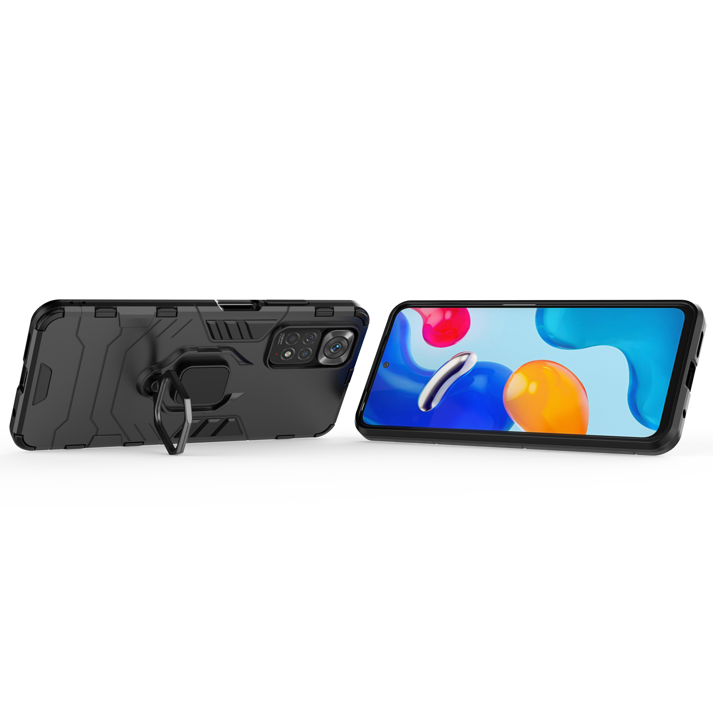Lenuo Ốp Lưng Cho Xiaomi Redmi Note 11S Note 11 Pro 5G Note 8-Ốp Lưng Silicon TPU Và PC Cứng Hai Lớp Chịu Lực Nặng Giá Đỡ Vòng Kim Loại Chống Sốc Ốp Lưng Điện Thoại