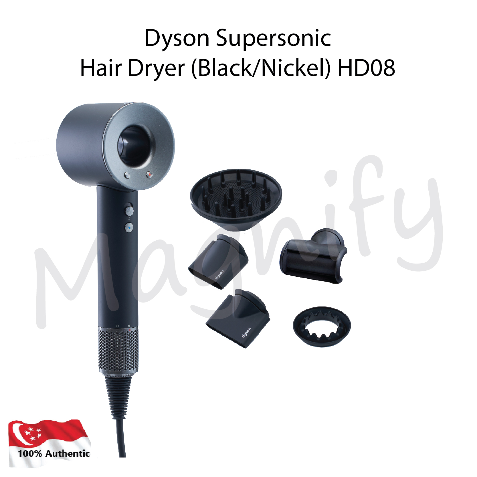 Dyson Supersonic Hair Dryer HD08 (Black/Nickel) with FLYAWAY ATTACHMENT |  Lazada Singapore