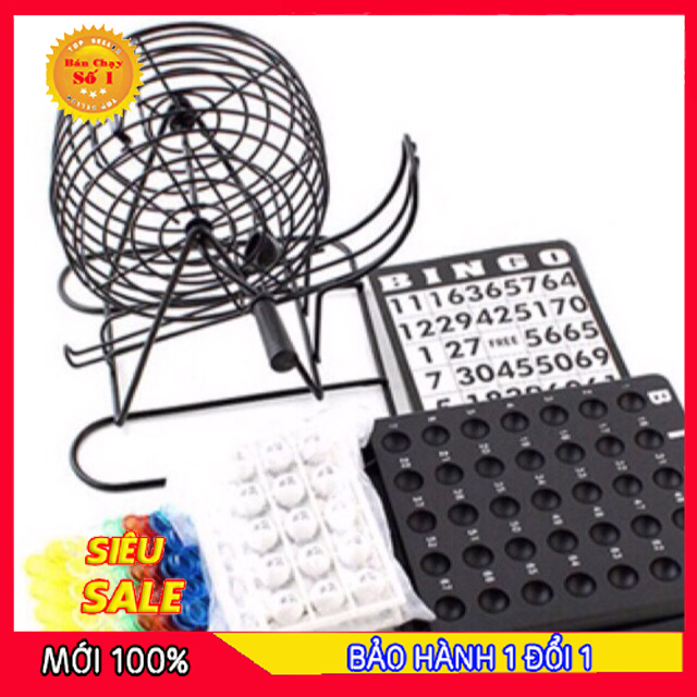Lồng quay bingo loại lớn bằng sắt - lô tô 75 số - lồng quay xổ số, lồng cầu quay số trúng thưởng - đồ chơi trẻ em