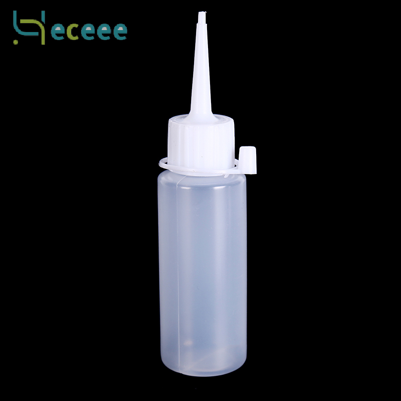 Heceee Chai bóp nhựa trong suốt 60ml có đầu nắp để làm thủ công keo nghệ thuật có thể nạp lại