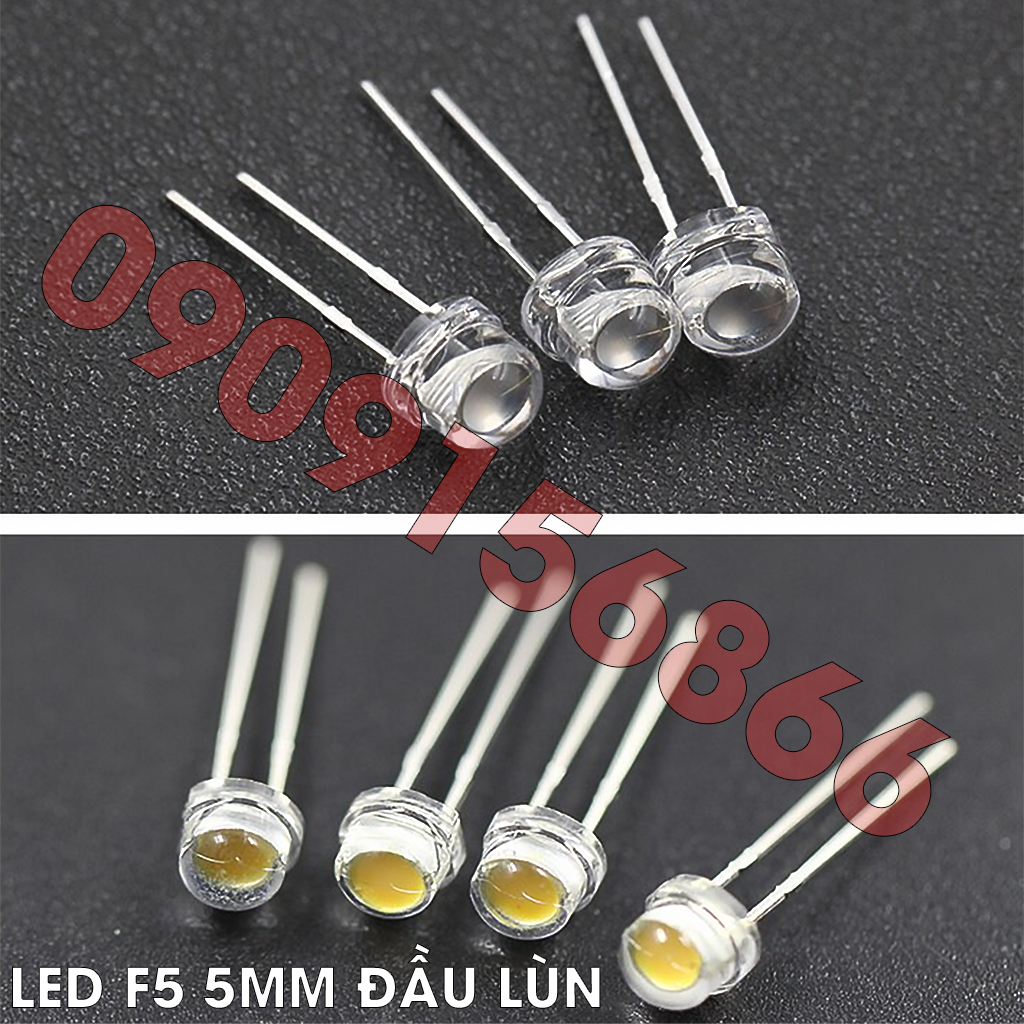 Đèn led phi 5 f5 5mm lùn (combo 10 led)