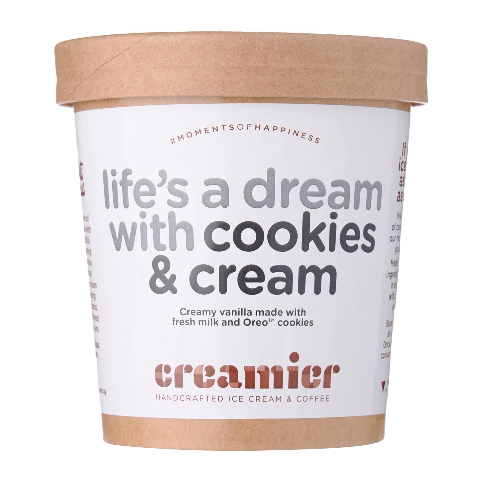 Creamier Handcrafted Ice Cream and Coffee Cookies & Cream Ice Cream Pint Frozen Lazada Singapore
