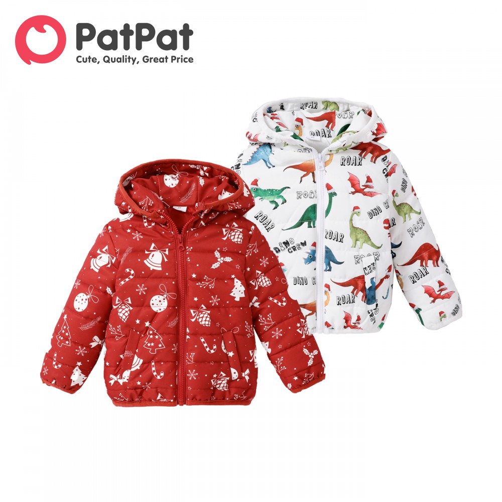PatPat Toddler Boy Girl Christmas Hooded Jacket