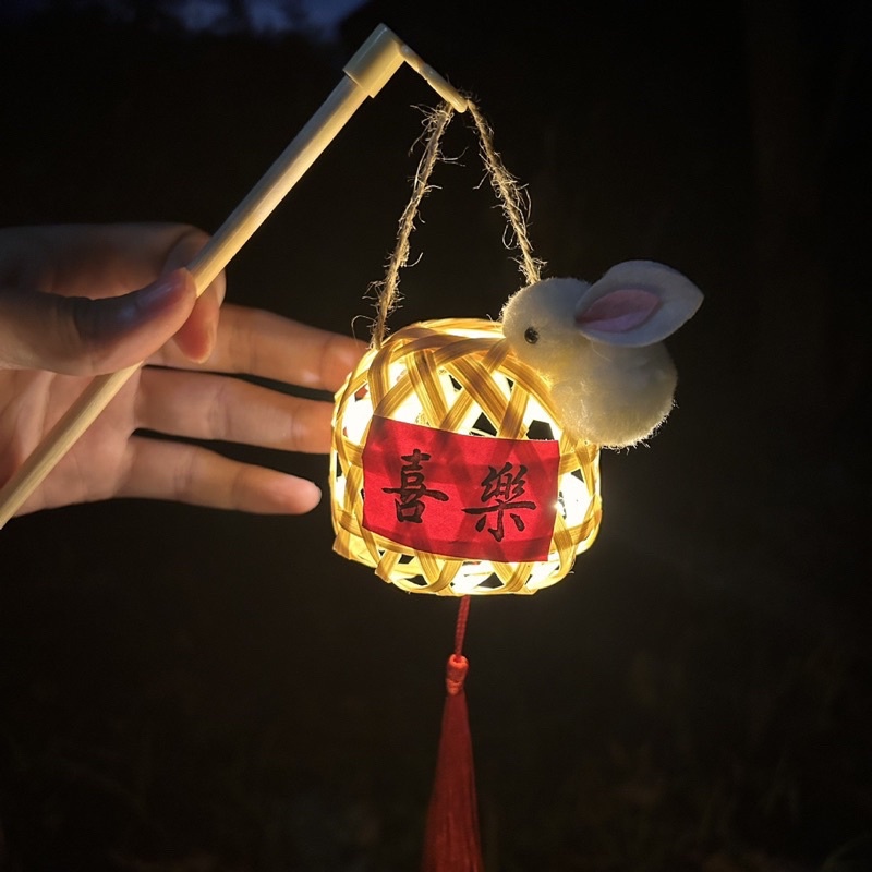 [HÀNG SẴN] Đèn lồng tre thỏ mini tết trung thu 2023 kèm đèn LED