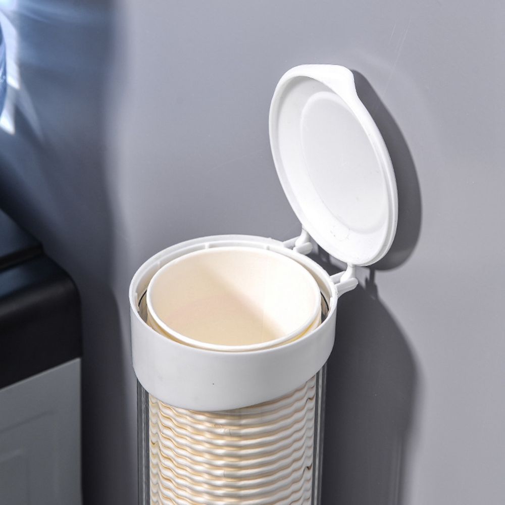 MO MO Cone or Flat Bottom Cups For Water Dispenser Dustproof Wall Mounted Plastic Cup Remover Cup Dispenser Cup Holder Storage Rack