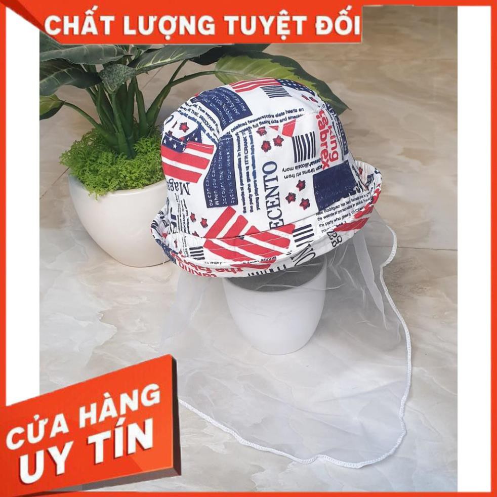 Mũ kèm khăn voan cho bé 0-6 tháng - Chống bụi