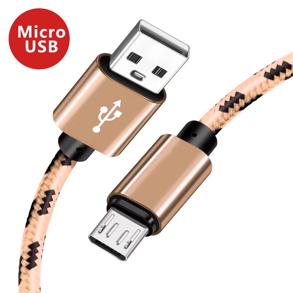 2.4A Micro Usb Charging Cable Fast Charging Nylon Data Wire Phone Cable for OPPO Vivo