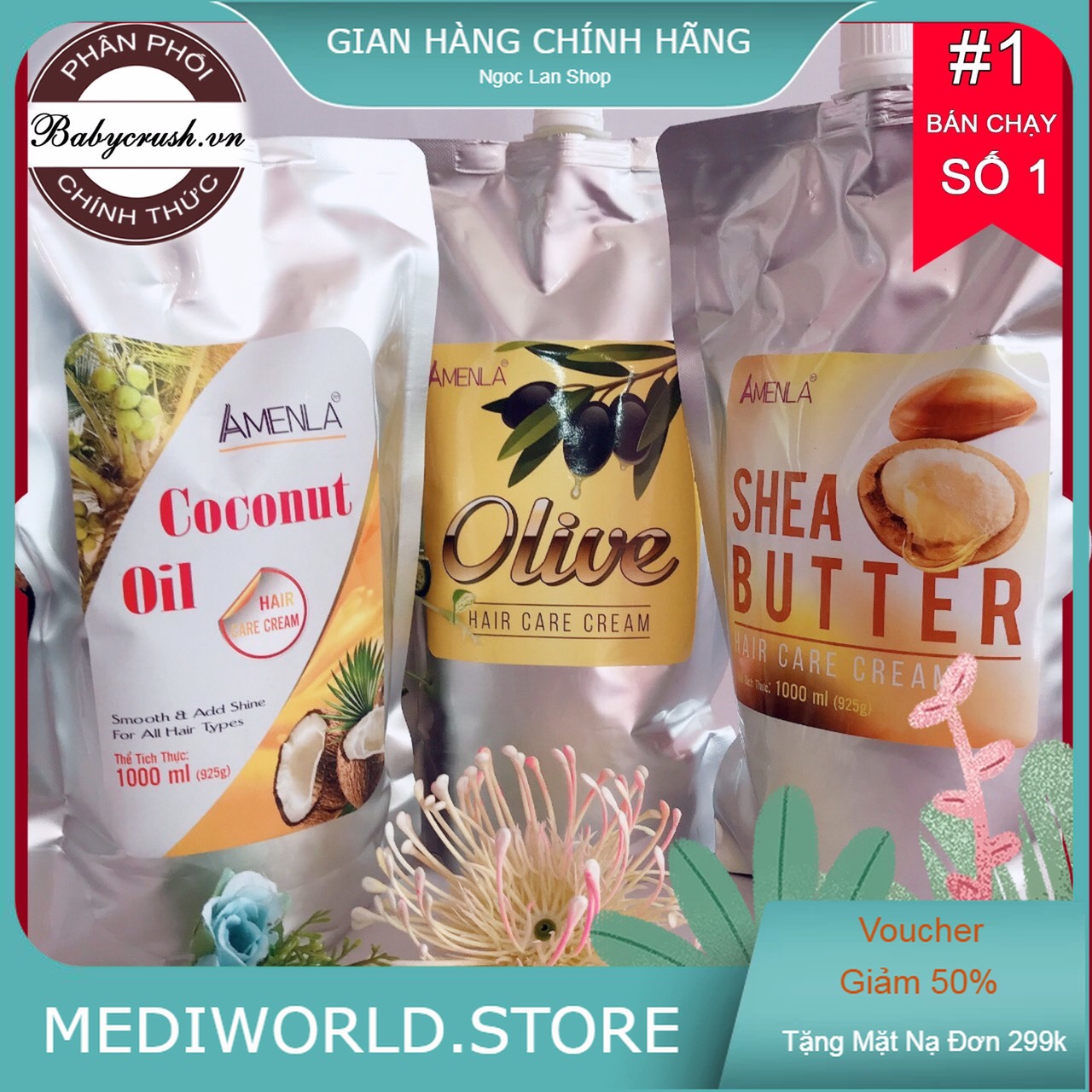 Hấp ủ phục hồi Tinh Chất Dừa Amenla 1000ml