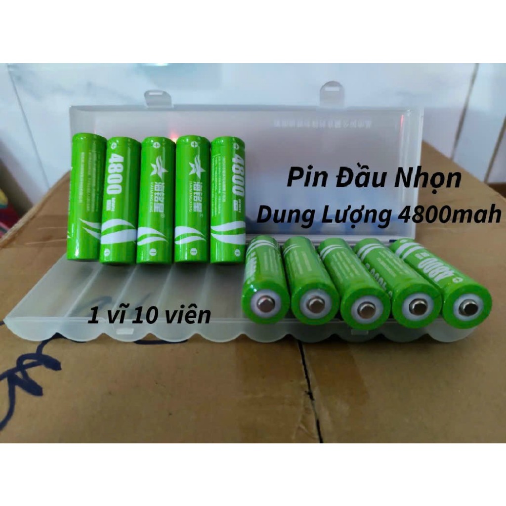 Pin sạc 18650 3.7v 4800mah đầu nhọn