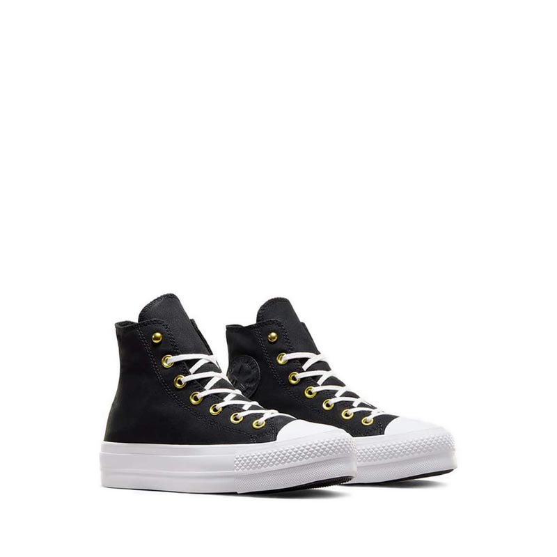 Converse CTAS Lift Platform Star Studded Women's Sneakers - Black/White/Gold