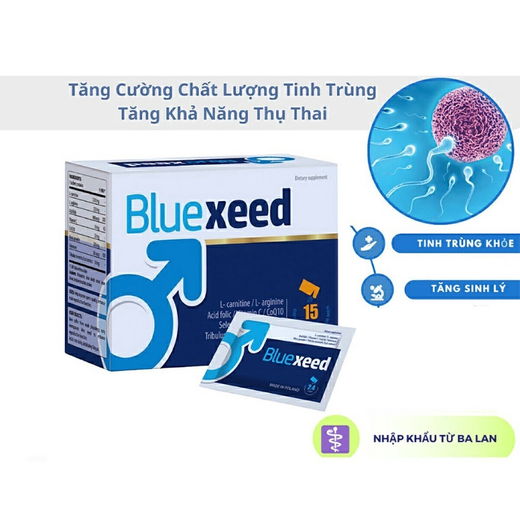 Bổ tinh trùng, tăng cường sinh lý, giảm dị dạng, tăng khả năng có con bluexeed