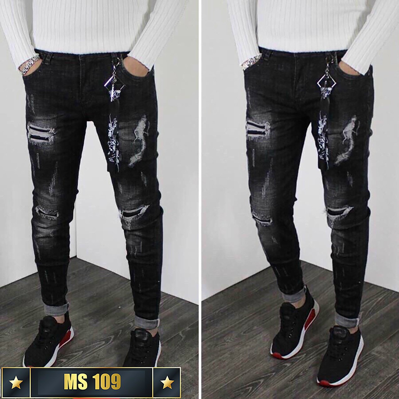 [HCM]Quần Jean Nam Jean Nam Đẹp Quần Bò Nam Rách Chất Vải Đẹp Phom Dáng Body Không Xù Không Bai Màu ( Hình Thật Có Kèm Video) Thời Trang Phong Cách DG-SHOP MS37