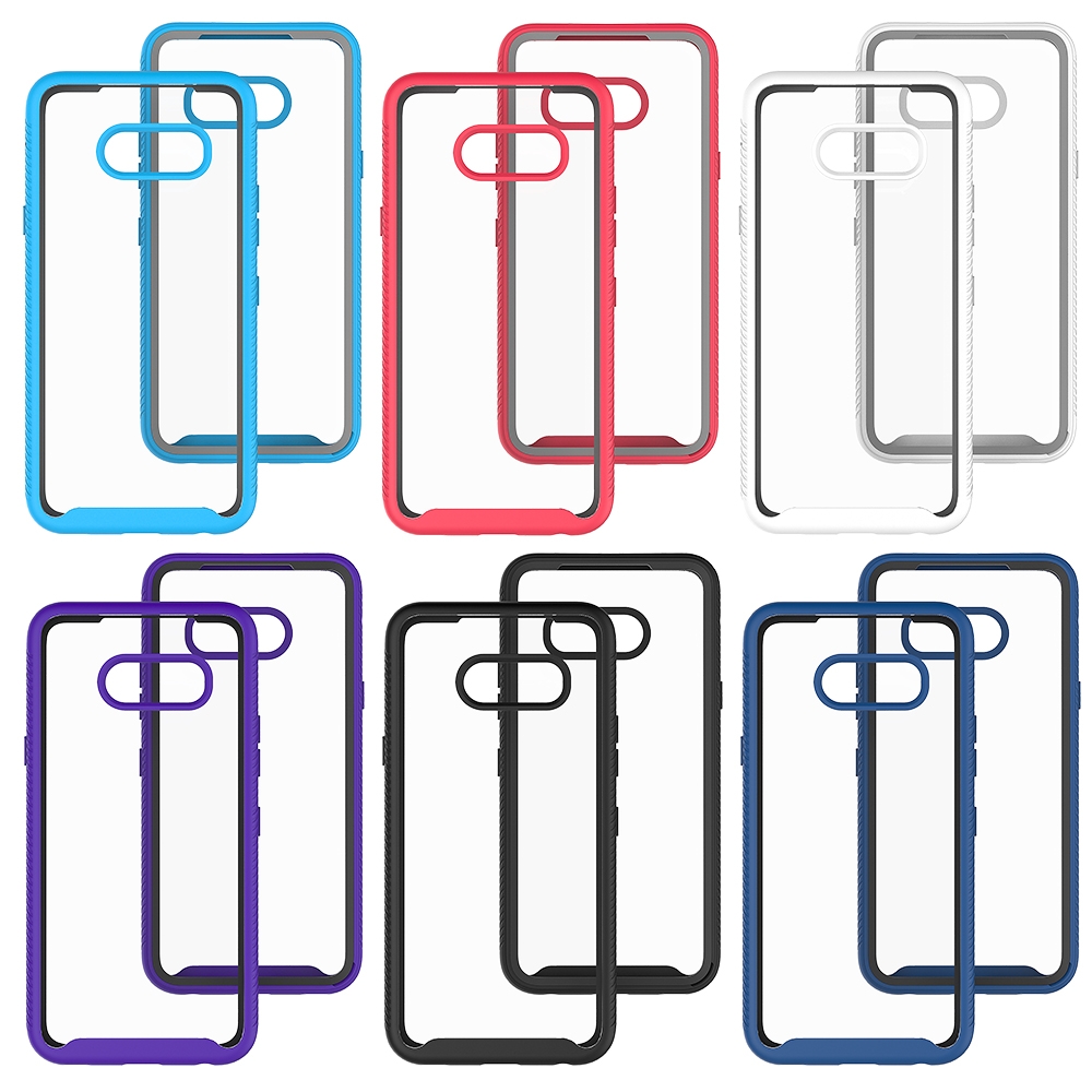 For LG V50S ThinQ 5G / G8X ThinQ Starry Sky Solid Color Series Shockproof PC + TPU Protective Case(Black)(A Plus Mall)
