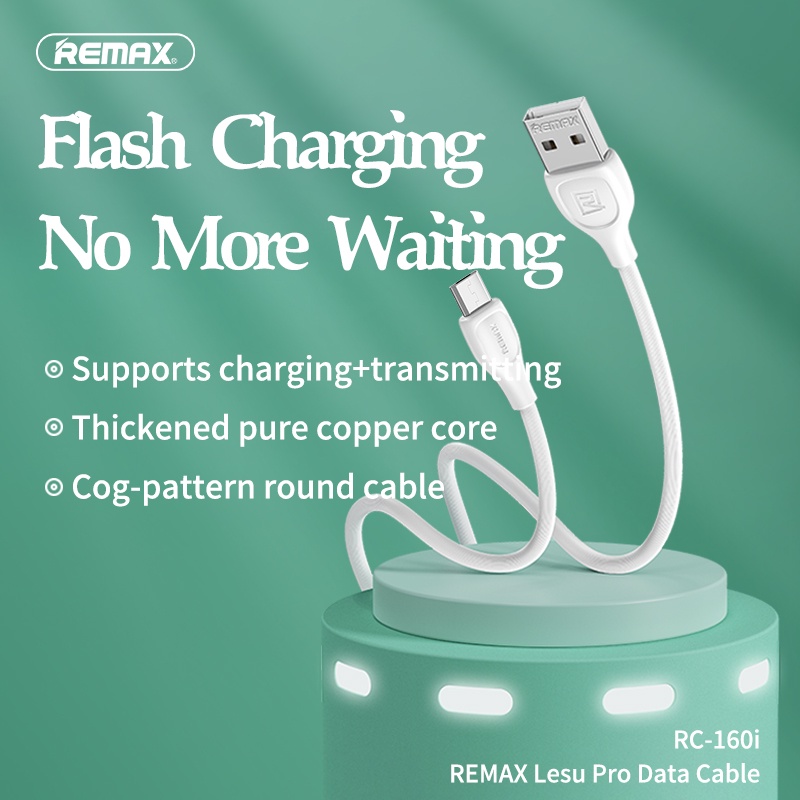 (Hàng Chính Hãng) Cáp Sạc Remax RC-160i | 160m | 160a cổng Lightning | Type C | Micro USB max 2.1A