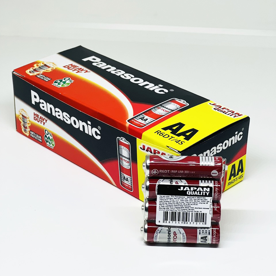 Vỉ 4 Viên Pin AA Panasonic Tiểu Đỏ Chính Hãng Chất Lượng Nhật Bản